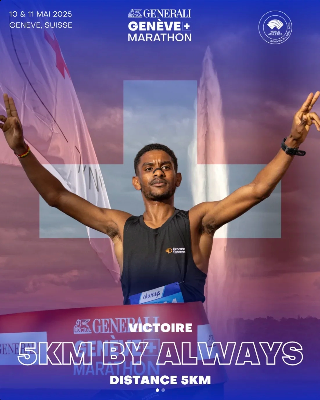 Timothée Wondimu Bussy - Victoire 5km Genève Marathon